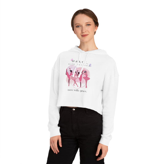 Dance with Passion and Move with Grace Crop Hoodie - Stylish Dance Apparel