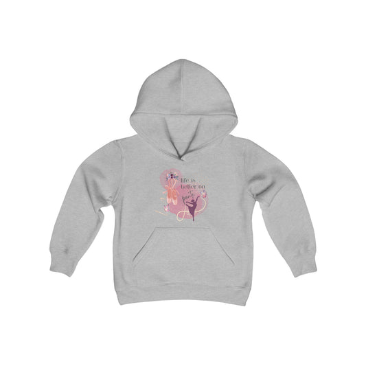 Life is better on pointe - Youth Heavy Blend Hooded Sweatshirt