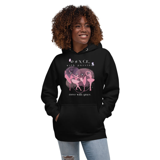 *Stay Cozy and Elegant with the "Dance with Passion, Move with Grace" Hoodie – A Perfect Fit for Dancers