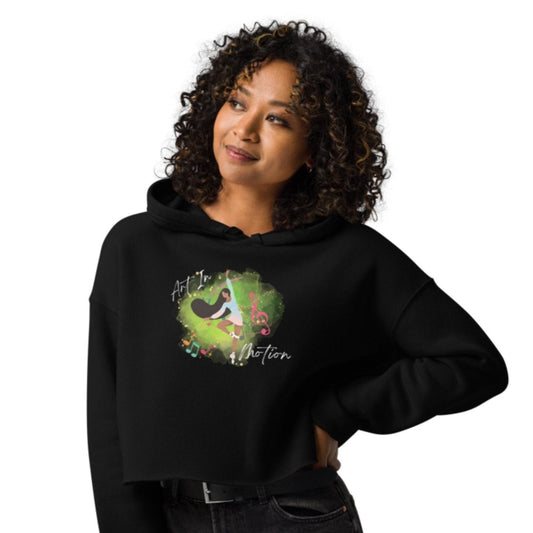 Crop Hoodie for dancers - Art in Motion | black and military green.