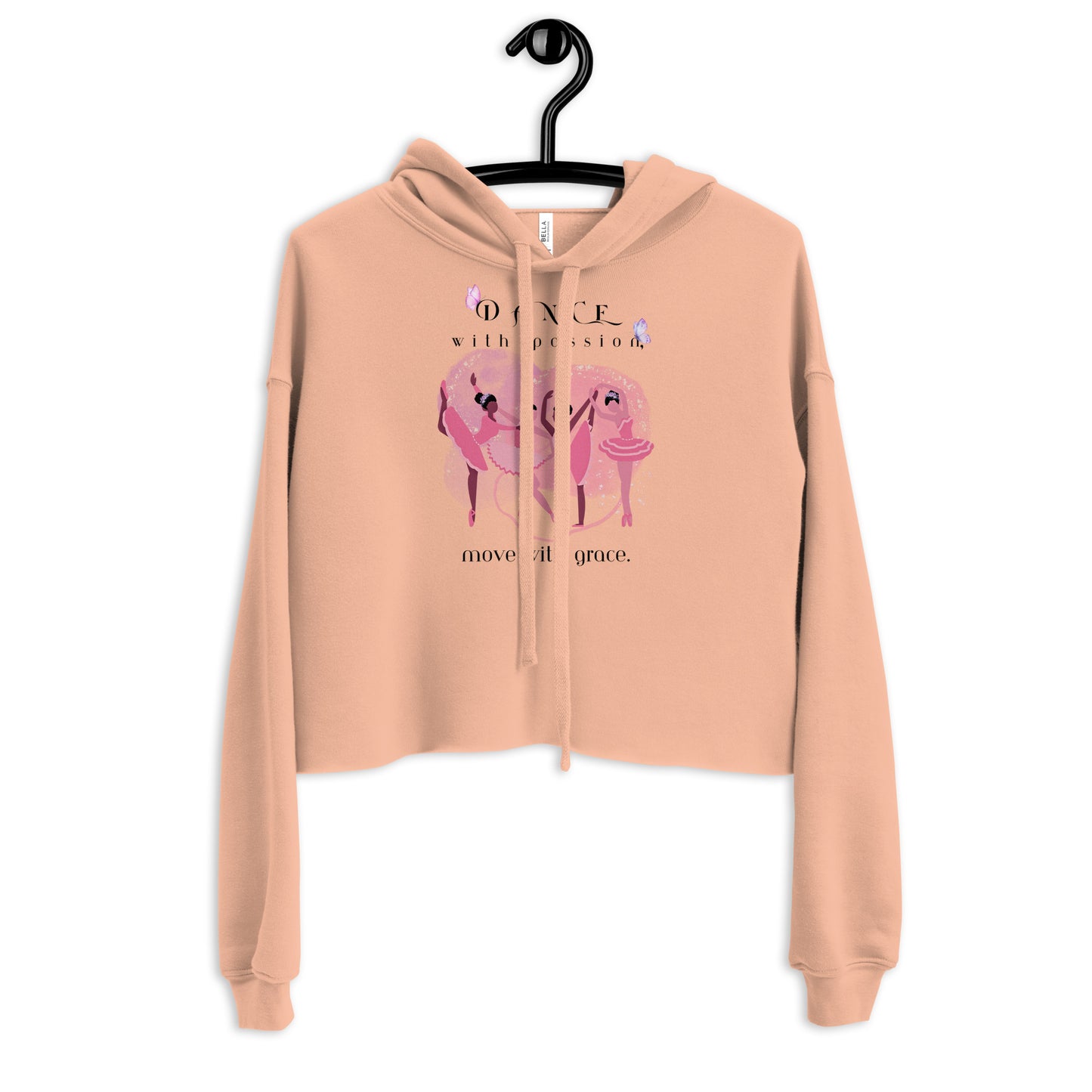 Elevate Your Look with the "Dance with Passion, Move with Grace" Cropped Hoodie