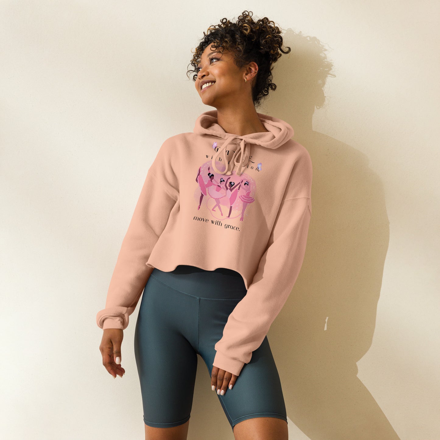 Elevate Your Look with the "Dance with Passion, Move with Grace" Cropped Hoodie