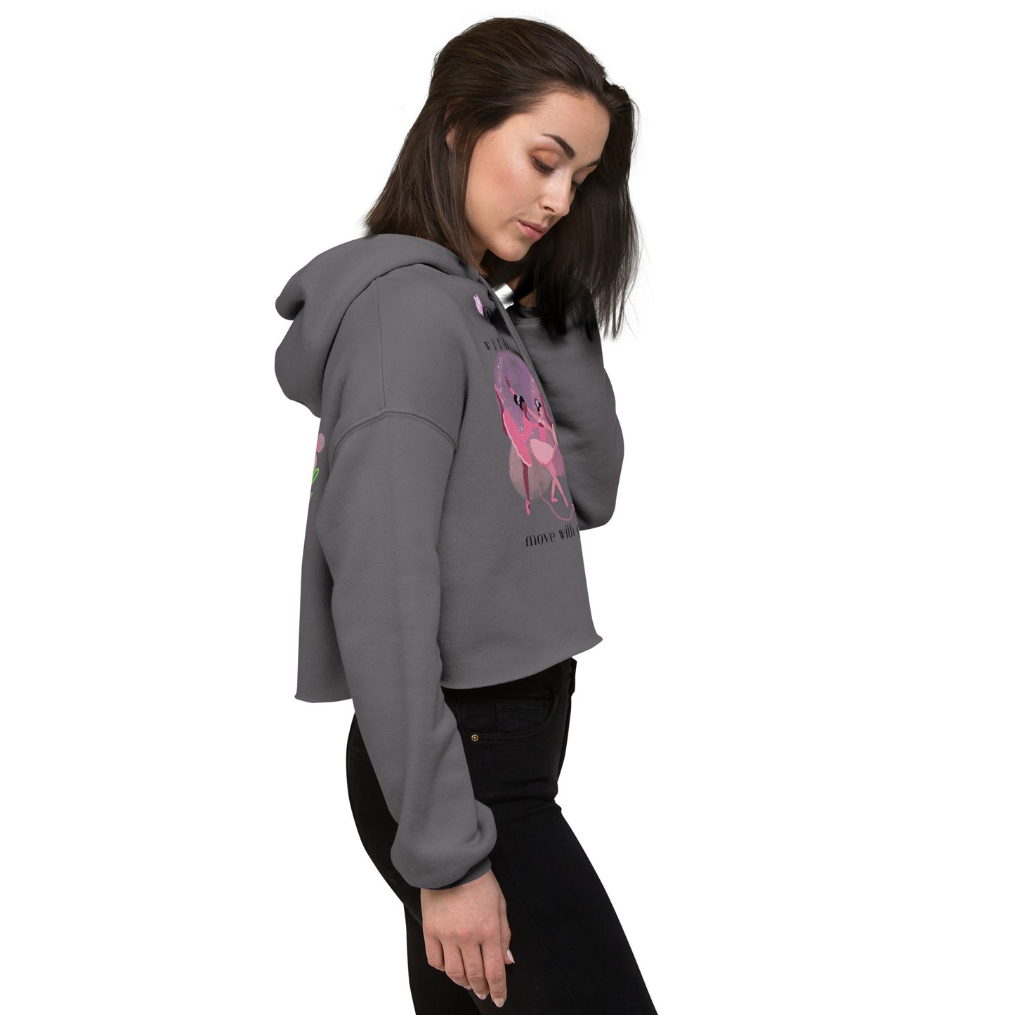 Elevate Your Look with the "Dance with Passion, Move with Grace" Cropped Hoodie